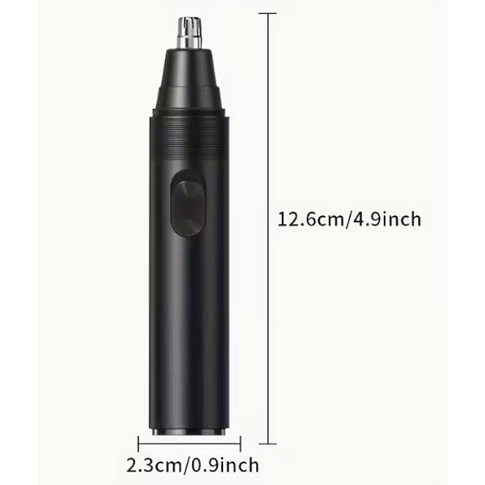 GERTZY Manual Nose Hair Trimmer, Stainless Steel Head, Portable Battery-Powered Facial Hair Removal Device for Men and Women, Black - Image 2